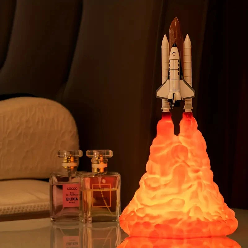 1Pc Creative Rocket Nightlight - Atmosphere Lamp for Casual Decoration and Gift Giving 3D Printing Technology Small Rocket