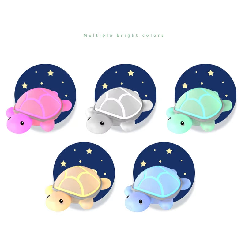 Led Turtle Night Light Cute Silicone Animal Cartoon Soft Lamp Touch Nightlight Children Sleep Light Room Bedside Decoration Gift