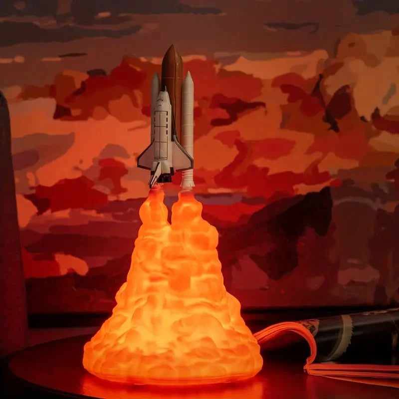1Pc Creative Rocket Nightlight - Atmosphere Lamp for Casual Decoration and Gift Giving 3D Printing Technology Small Rocket