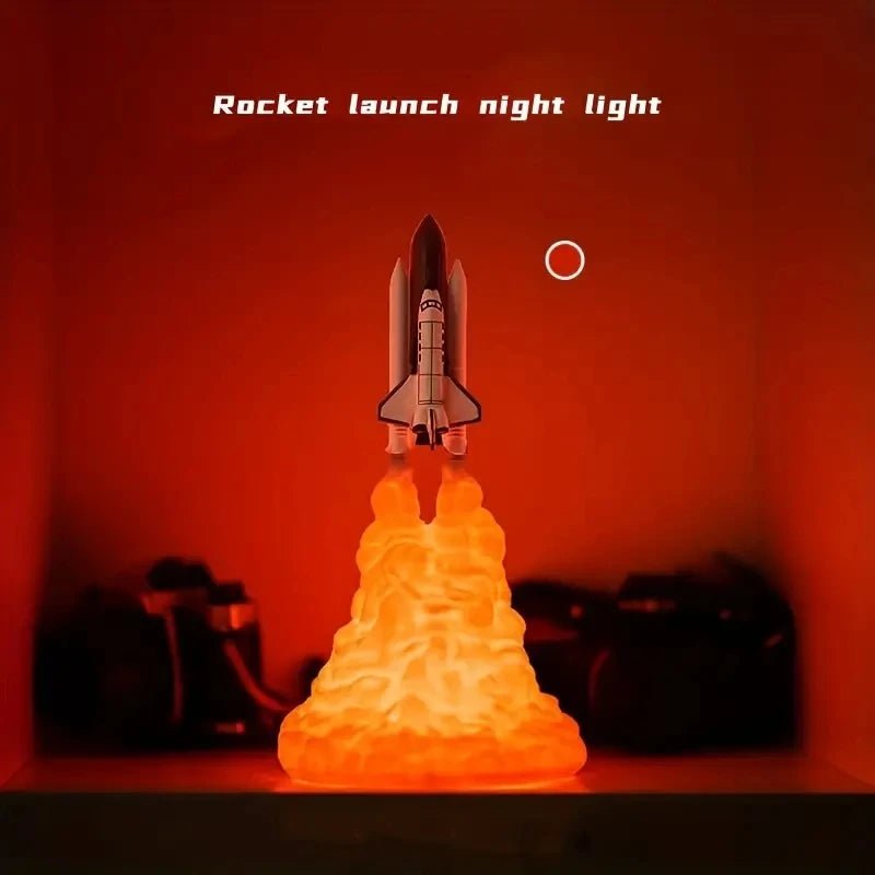 1Pc Creative Rocket Nightlight - Atmosphere Lamp for Casual Decoration and Gift Giving 3D Printing Technology Small Rocket