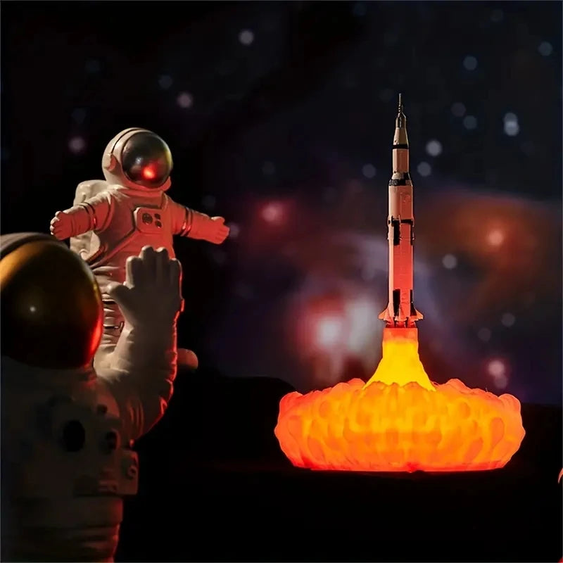 1Pc Creative Rocket Nightlight - Atmosphere Lamp for Casual Decoration and Gift Giving 3D Printing Technology Small Rocket