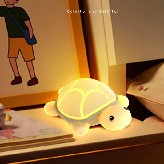 Led Turtle Night Light Cute Silicone Animal Cartoon Soft Lamp Touch Nightlight Children Sleep Light Room Bedside Decoration Gift