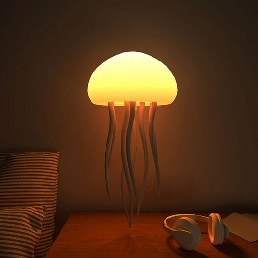 Cartoon Dancing Jellyfish Night Light RGB Gradient Cute Jellyfish Bedside Lamp Voice Control Bedroom Reading Desk Lamp
